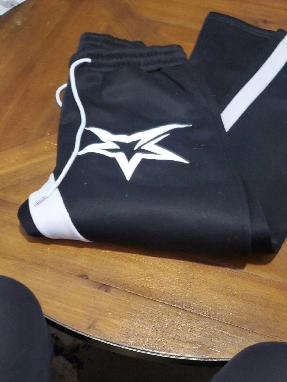 Men's Black Sweatpants with White Stripe